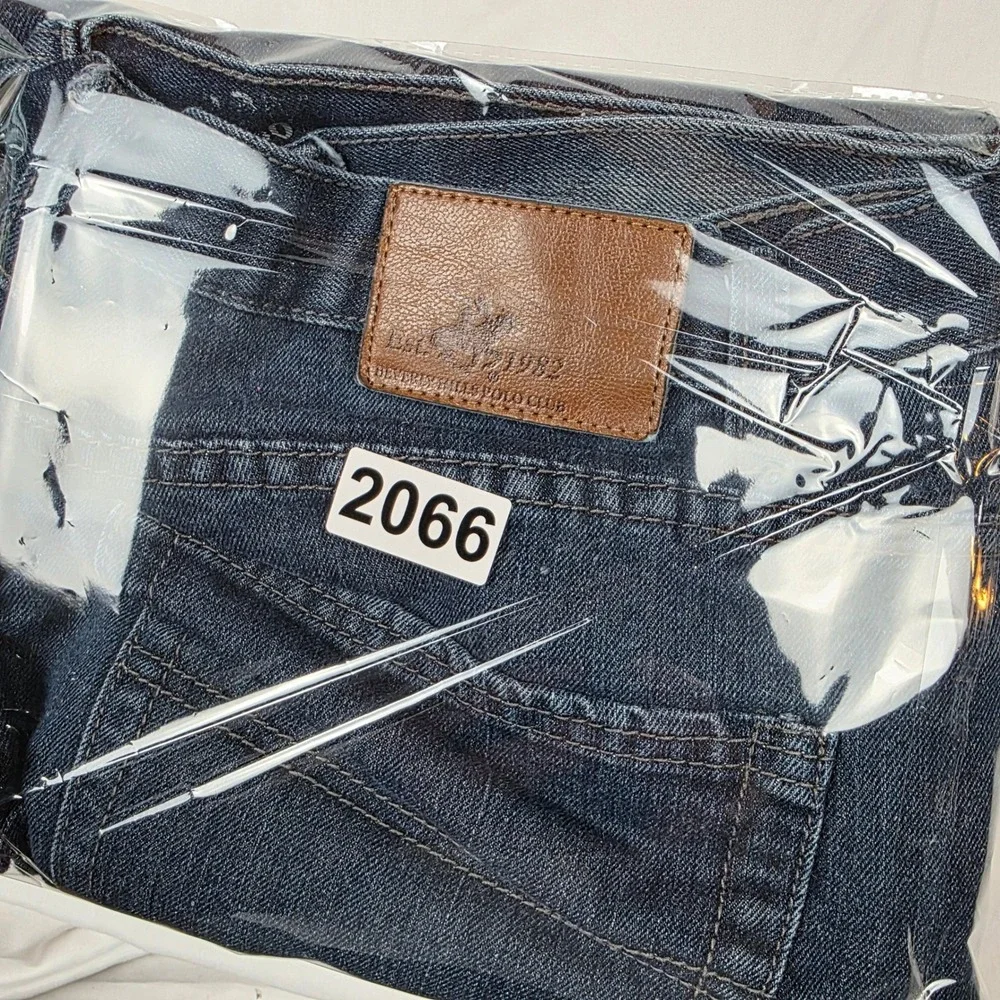 Beverly Hills Polo Club Mens Straight Leg Jeans Dark Wash Blue Denim 36x29